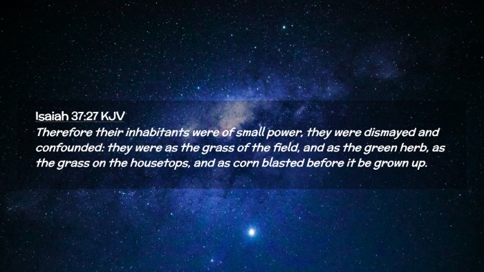 Picture 02 - Isaiah 37:27 KJV Desktop Wallpaper - Therefore their inhabitants were of small power, - Desktop Bible Verse Wallpaper