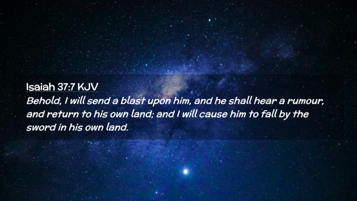 Picture 02 - Isaiah 37:7 KJV Desktop Wallpaper - Behold, I will send a blast upon him, and he - Desktop Bible Verse Wallpaper