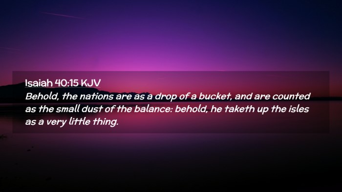 Picture 02 - Isaiah 40:15 KJV Desktop Wallpaper - Behold, the nations are as a drop of a bucket, - Desktop Bible Verse Wallpaper
