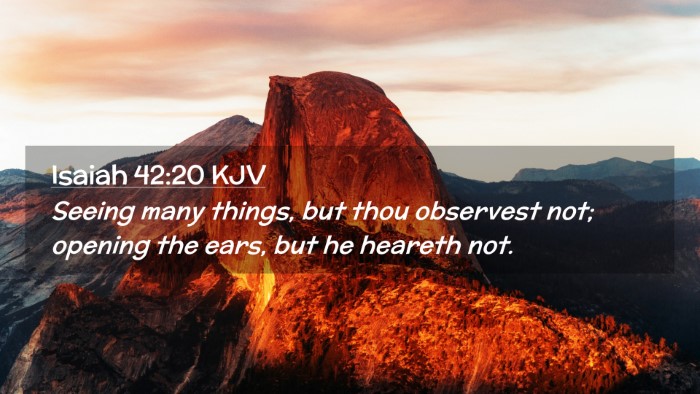 Picture 02 - Isaiah 42:20 KJV Desktop Wallpaper - Seeing many things, but thou observest not; - Desktop Bible Verse Wallpaper
