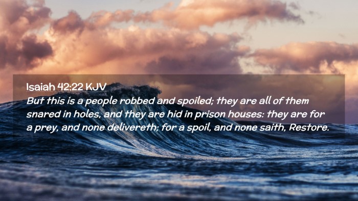 Picture 02 - Isaiah 42:22 KJV Desktop Wallpaper - But this is a people robbed and spoiled; they are - Desktop Bible Verse Wallpaper