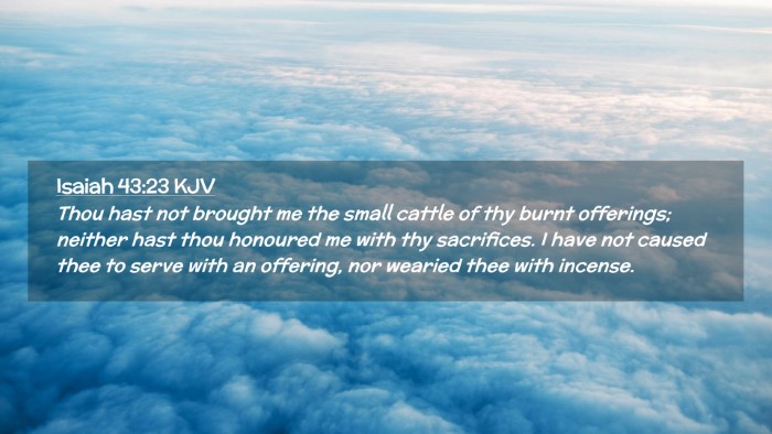 Picture 02 - Isaiah 43:23 KJV Desktop Wallpaper - Thou hast not brought me the small cattle of thy - Desktop Bible Verse Wallpaper