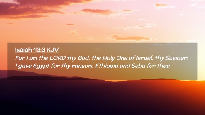 Picture 02 - Isaiah 43:3 KJV Desktop Wallpaper - For I am the LORD thy God, the Holy One of - Desktop Bible Verse Wallpaper