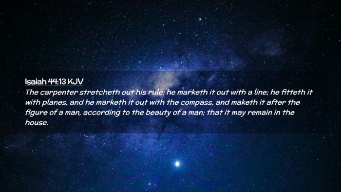 Picture 02 - Isaiah 44:13 KJV Desktop Wallpaper - The carpenter stretcheth out his rule; he marketh - Desktop Bible Verse Wallpaper