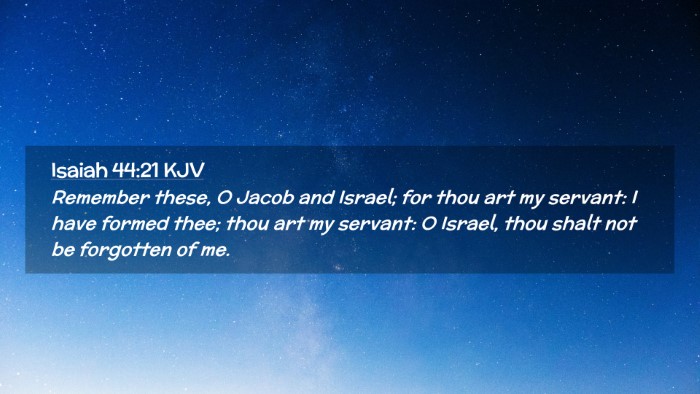 Picture 02 - Isaiah 44:21 KJV Desktop Wallpaper - Remember these, O Jacob and Israel; for thou art - Desktop Bible Verse Wallpaper
