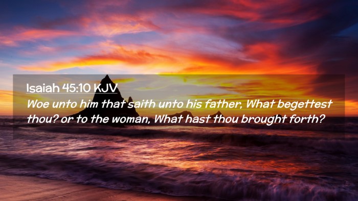 Picture 02 - Isaiah 45:10 KJV Desktop Wallpaper - Woe unto him that saith unto his father, What - Desktop Bible Verse Wallpaper
