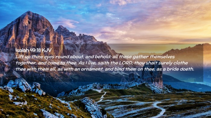 Picture 02 - Isaiah 49:18 KJV Desktop Wallpaper - Lift up thine eyes round about, and behold: all - Desktop Bible Verse Wallpaper