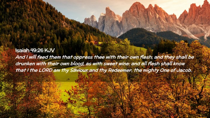 Picture 02 - Isaiah 49:26 KJV Desktop Wallpaper - And I will feed them that oppress thee with their - Desktop Bible Verse Wallpaper