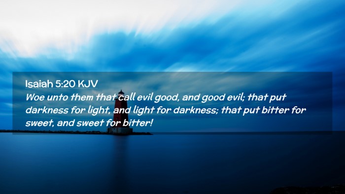 Picture 02 - Isaiah 5:20 KJV Desktop Wallpaper - Woe unto them that call evil good, and good evil; - Desktop Bible Verse Wallpaper