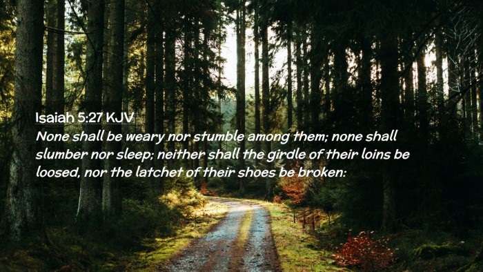 Picture 02 - Isaiah 5:27 KJV Desktop Wallpaper - None shall be weary nor stumble among them; none - Desktop Bible Verse Wallpaper