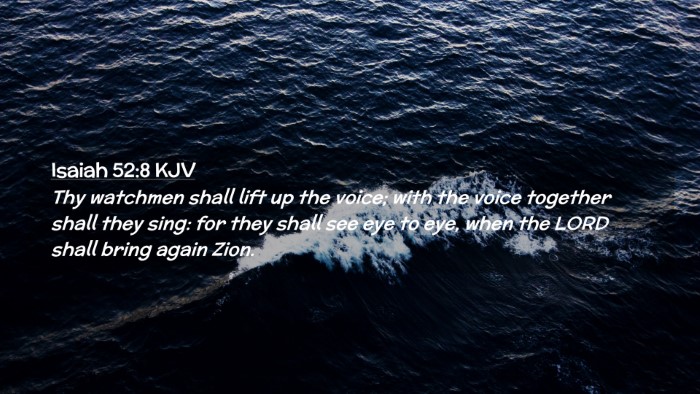 Picture 02 - Isaiah 52:8 KJV Desktop Wallpaper - Thy watchmen shall lift up the voice; with the - Desktop Bible Verse Wallpaper
