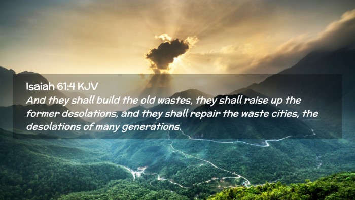 Picture 02 - Isaiah 61:4 KJV Desktop Wallpaper - And they shall build the old wastes, they shall - Desktop Bible Verse Wallpaper