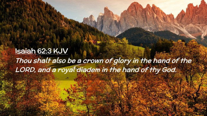 Picture 02 - Isaiah 62:3 KJV Desktop Wallpaper - Thou shalt also be a crown of glory in the hand - Desktop Bible Verse Wallpaper