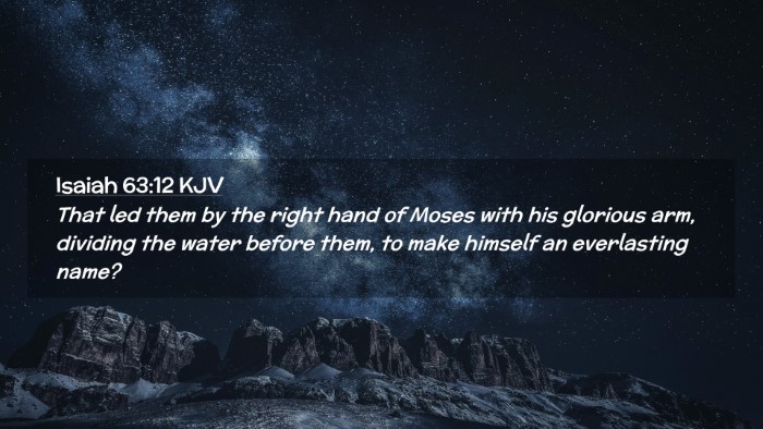 Picture 02 - Isaiah 63:12 KJV Desktop Wallpaper - That led them by the right hand of Moses with his - Desktop Bible Verse Wallpaper