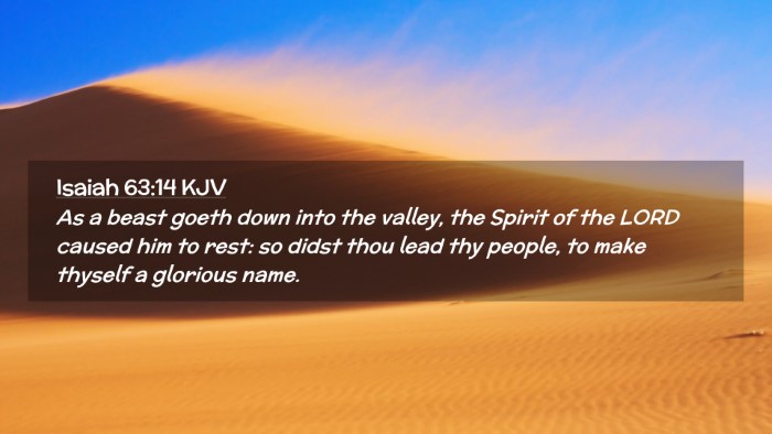 Picture 02 - Isaiah 63:14 KJV Desktop Wallpaper - As a beast goeth down into the valley, the Spirit - Desktop Bible Verse Wallpaper
