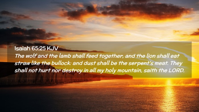 Picture 02 - Isaiah 65:25 KJV Desktop Wallpaper - The wolf and the lamb shall feed together, and - Desktop Bible Verse Wallpaper