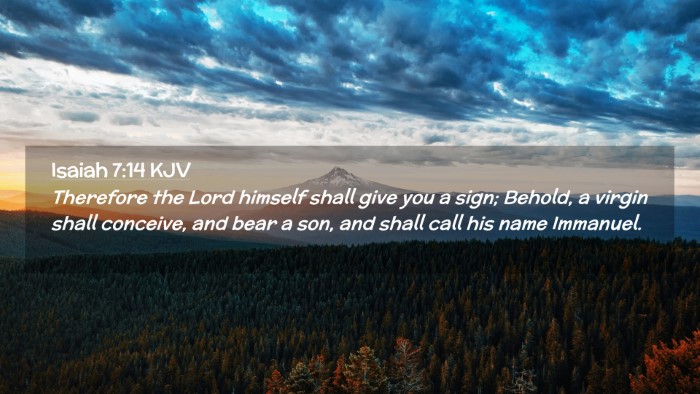 Picture 02 - Isaiah 7:14 KJV Desktop Wallpaper - Therefore the Lord himself shall give you a sign; - Desktop Bible Verse Wallpaper