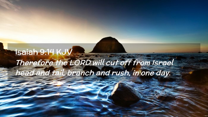Picture 02 - Isaiah 9:14 KJV Desktop Wallpaper - Therefore the LORD will cut off from Israel head - Desktop Bible Verse Wallpaper
