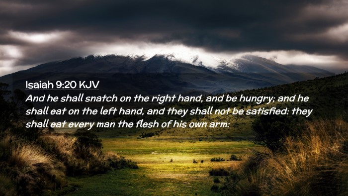 Picture 02 - Isaiah 9:20 KJV Desktop Wallpaper - And he shall snatch on the right hand, and be - Desktop Bible Verse Wallpaper