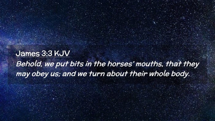 Picture 02 - James 3:3 KJV Desktop Wallpaper - Behold, we put bits in the horses' mouths, that - Desktop Bible Verse Wallpaper