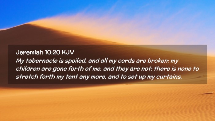 Picture 02 - Jeremiah 10:20 KJV Desktop Wallpaper - My tabernacle is spoiled, and all my cords are - Desktop Bible Verse Wallpaper