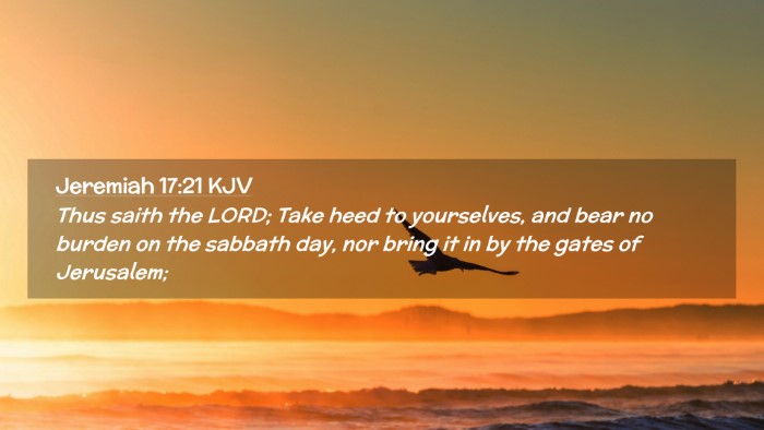 Picture 02 - Jeremiah 17:21 KJV Desktop Wallpaper - Thus saith the LORD; Take heed to yourselves, and - Desktop Bible Verse Wallpaper