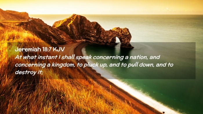 Picture 02 - Jeremiah 18:7 KJV Desktop Wallpaper - At what instant I shall speak concerning a - Desktop Bible Verse Wallpaper