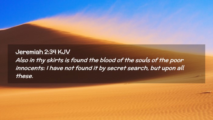 Picture 02 - Jeremiah 2:34 KJV Desktop Wallpaper - Also in thy skirts is found the blood of the - Desktop Bible Verse Wallpaper