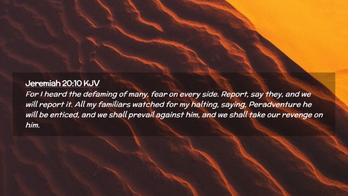 Picture 02 - Jeremiah 20:10 KJV Desktop Wallpaper - For I heard the defaming of many, fear on every - Desktop Bible Verse Wallpaper