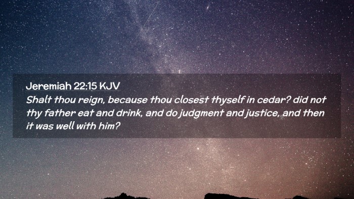Picture 02 - Jeremiah 22:15 KJV Desktop Wallpaper - Shalt thou reign, because thou closest thyself in - Desktop Bible Verse Wallpaper