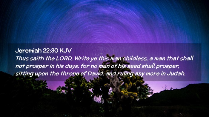 Picture 02 - Jeremiah 22:30 KJV Desktop Wallpaper - Thus saith the LORD, Write ye this man childless, - Desktop Bible Verse Wallpaper