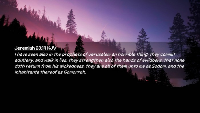 Picture 02 - Jeremiah 23:14 KJV Desktop Wallpaper - I have seen also in the prophets of Jerusalem an - Desktop Bible Verse Wallpaper