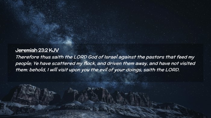 Picture 02 - Jeremiah 23:2 KJV Desktop Wallpaper - Therefore thus saith the LORD God of Israel - Desktop Bible Verse Wallpaper