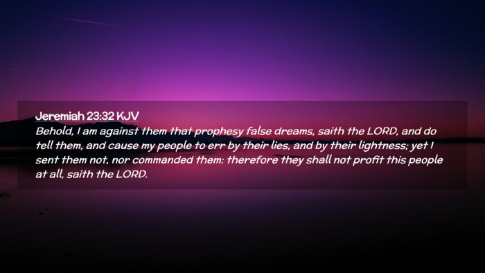 Picture 02 - Jeremiah 23:32 KJV Desktop Wallpaper - Behold, I am against them that prophesy false - Desktop Bible Verse Wallpaper