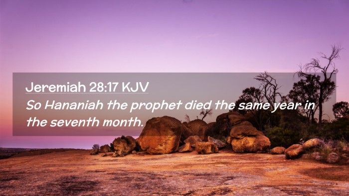 Picture 02 - Jeremiah 28:17 KJV Desktop Wallpaper - So Hananiah the prophet died the same year in the - Desktop Bible Verse Wallpaper