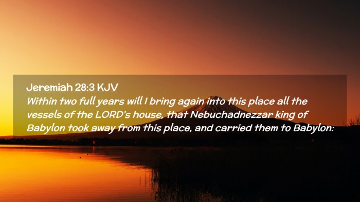 Picture 02 - Jeremiah 28:3 KJV Desktop Wallpaper - Within two full years will I bring again into - Desktop Bible Verse Wallpaper