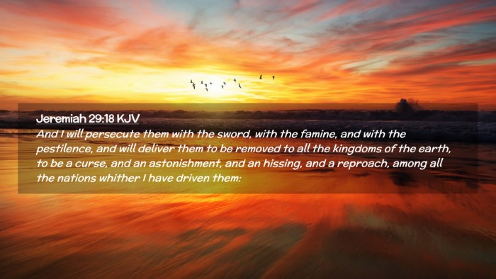 Picture 02 - Jeremiah 29:18 KJV Desktop Wallpaper - And I will persecute them with the sword, with - Desktop Bible Verse Wallpaper