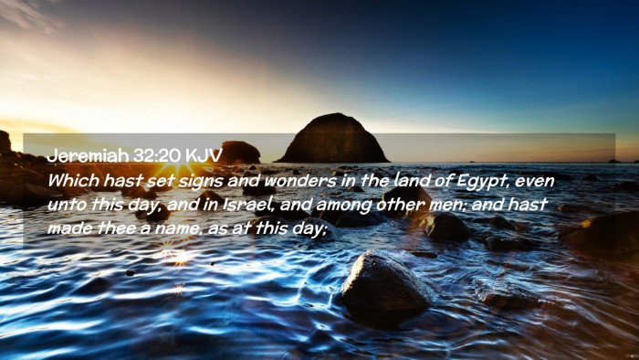 Picture 02 - Jeremiah 32:20 KJV Desktop Wallpaper - Which hast set signs and wonders in the land of - Desktop Bible Verse Wallpaper