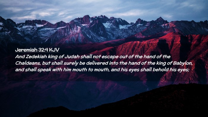 Picture 02 - Jeremiah 32:4 KJV Desktop Wallpaper - And Zedekiah king of Judah shall not escape out - Desktop Bible Verse Wallpaper