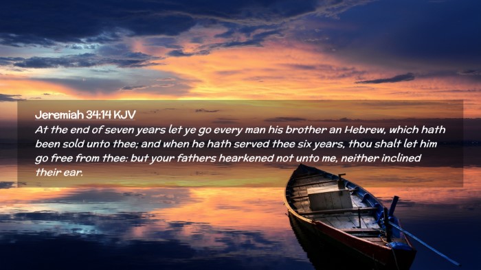Picture 02 - Jeremiah 34:14 KJV Desktop Wallpaper - At the end of seven years let ye go every man his - Desktop Bible Verse Wallpaper