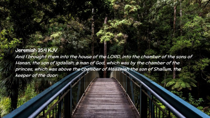 Picture 02 - Jeremiah 35:4 KJV Desktop Wallpaper - And I brought them into the house of the LORD, - Desktop Bible Verse Wallpaper