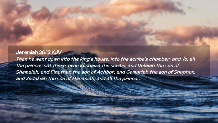 Picture 02 - Jeremiah 36:12 KJV Desktop Wallpaper - Then he went down into the king's house, into the - Desktop Bible Verse Wallpaper