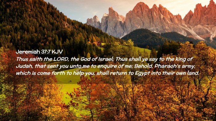 Picture 02 - Jeremiah 37:7 KJV Desktop Wallpaper - Thus saith the LORD, the God of Israel; Thus - Desktop Bible Verse Wallpaper