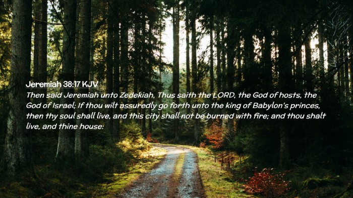 Picture 02 - Jeremiah 38:17 KJV Desktop Wallpaper - Then said Jeremiah unto Zedekiah, Thus saith the - Desktop Bible Verse Wallpaper
