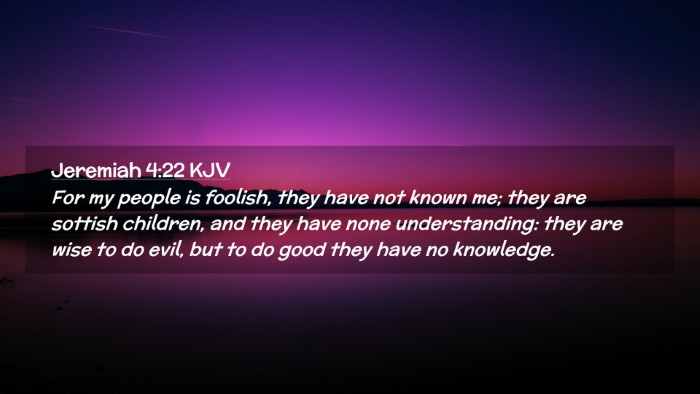 Picture 02 - Jeremiah 4:22 KJV Desktop Wallpaper - For my people is foolish, they have not known me; - Desktop Bible Verse Wallpaper
