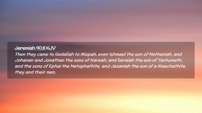Picture 02 - Jeremiah 40:8 KJV Desktop Wallpaper - Then they came to Gedaliah to Mizpah, even - Desktop Bible Verse Wallpaper