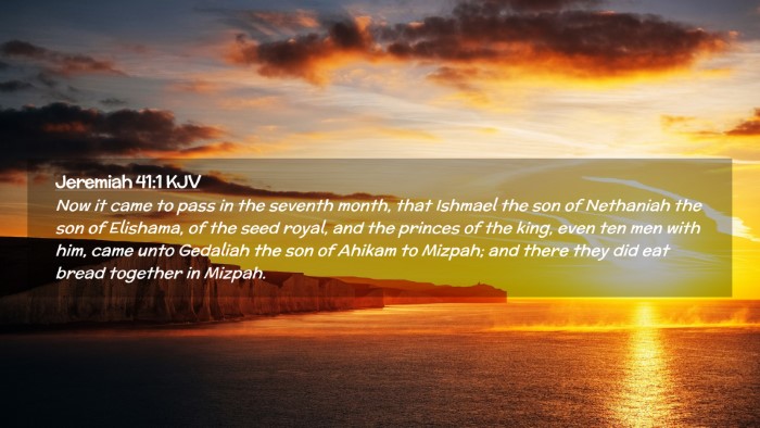Picture 02 - Jeremiah 41:1 KJV Desktop Wallpaper - Now it came to pass in the seventh month, that - Desktop Bible Verse Wallpaper
