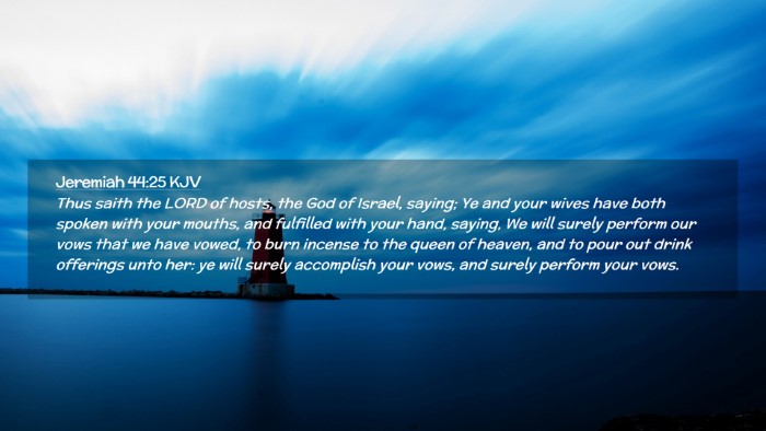 Picture 02 - Jeremiah 44:25 KJV Desktop Wallpaper - Thus saith the LORD of hosts, the God of Israel, - Desktop Bible Verse Wallpaper