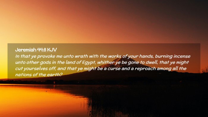 Picture 02 - Jeremiah 44:8 KJV Desktop Wallpaper - In that ye provoke me unto wrath with the works - Desktop Bible Verse Wallpaper
