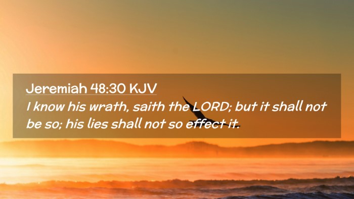 Picture 02 - Jeremiah 48:30 KJV Desktop Wallpaper - I know his wrath, saith the LORD; but it shall - Desktop Bible Verse Wallpaper
